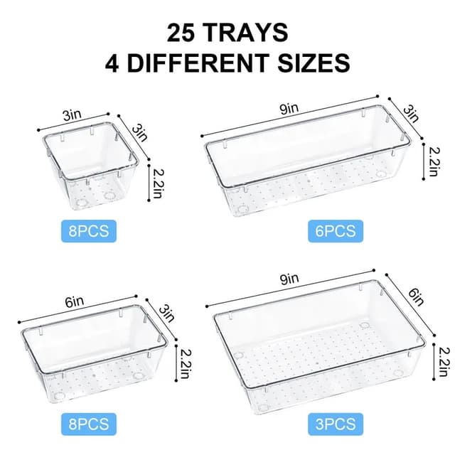 Clear Drawer Organizer Set thumbnail 2